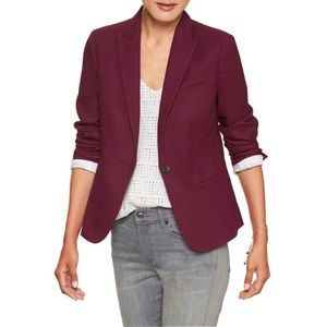 Banana Republic Twill Burgundy Blazer (Size 6)